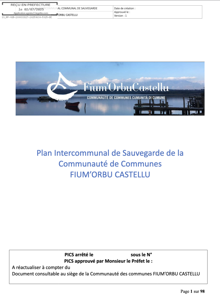 ANNEXE 14 PLAN INTERCOMMUNAL DE SAUVEGARDE FIUM’ ORBU CASTELLU